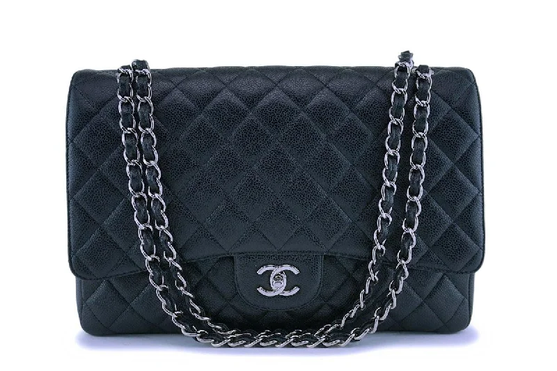 Chanel Chain Strap Handbag for Everyday UseChanel Black Caviar Maxi Classic Flap Bag SHW