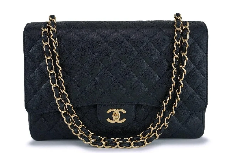 Chanel Luxury Handbag for High - End EventsChanel Black Caviar Maxi "Jumbo XL" Classic Flap Bag GHW