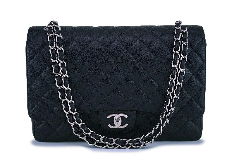 Chanel Vintage Inspired Handbag for Retro LoversChanel Black Caviar Maxi "Jumbo XL" Classic Double Flap Bag SHW