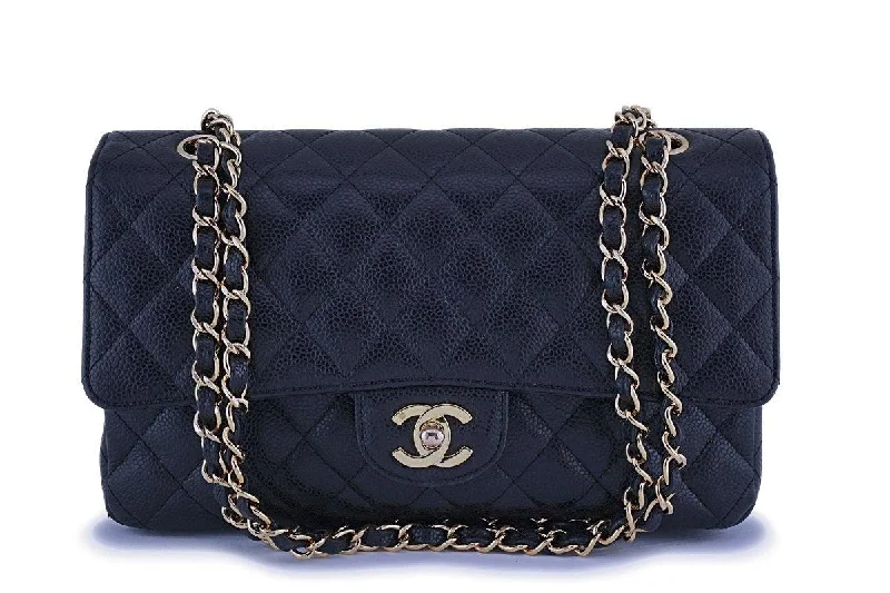 Chanel Classic Flap Bag for Evening PartyChanel Black Caviar Medium Classic Double Flap Bag 24k GHW