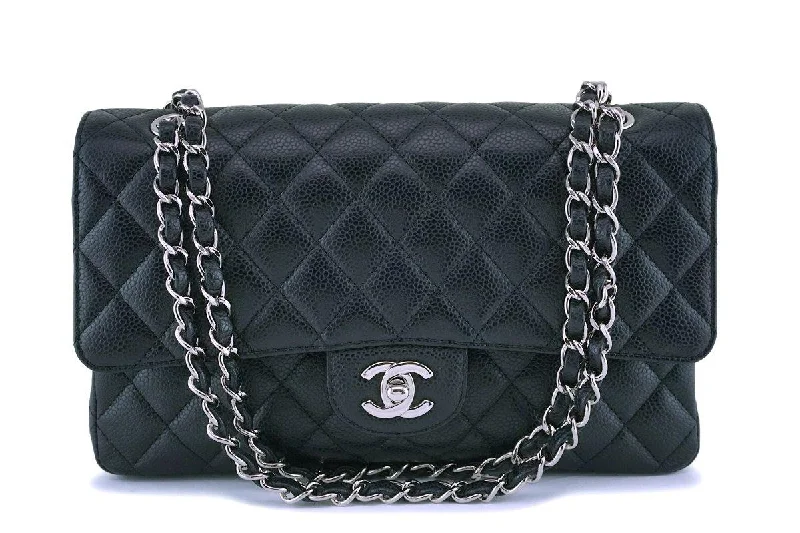 Chanel Designer Handbag with Unique DesignChanel Black  Caviar Medium Classic Double Flap Bag SHW