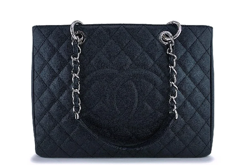 Chanel Luxury Handbag for High - End EventsChanel Black Caviar Timeless Grand Shopper Tote GST Bag SHW