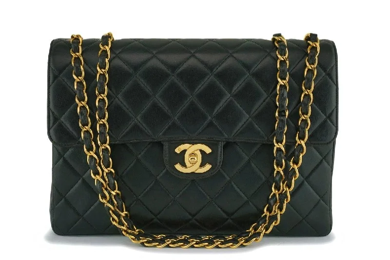 Chanel Chain Strap Handbag for Everyday UseChanel Black Lambskin Jumbo Classic Flap Bag 24k GHW