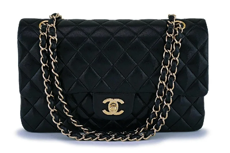 Chanel Chain Strap Handbag for Everyday UseChanel Black Lambskin Medium Classic Double Flap Bag 24k GHW