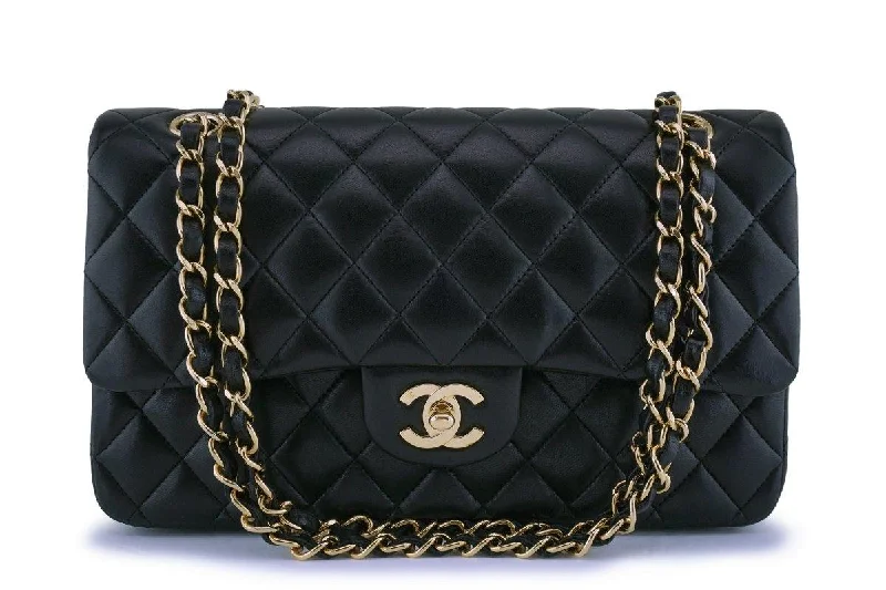 Chanel Chain Strap Handbag for Everyday UseChanel Black Lambskin Medium Classic Double Flap Bag 24k GHW