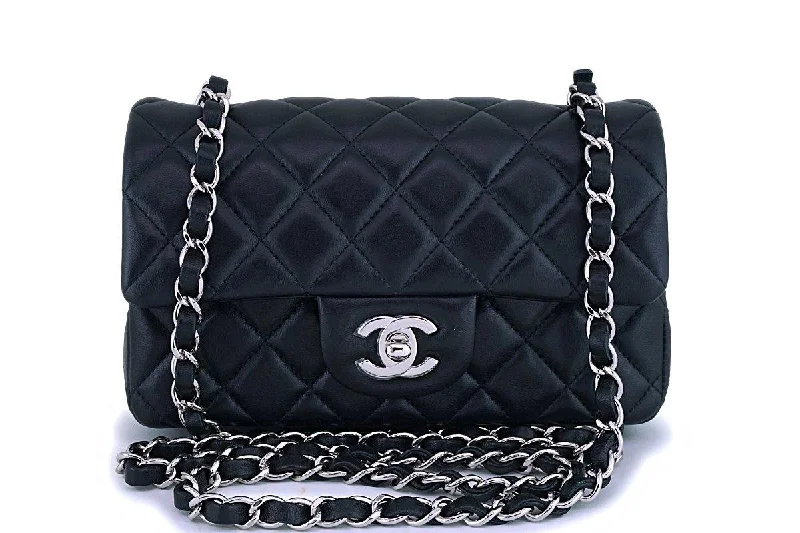 Chanel Black Handbag for Business MeetingsChanel Black Lambskin Rectangular Mini Classic Flap Bag SHW