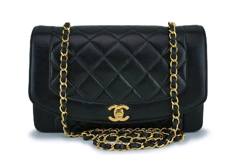 Chanel Classic Flap Bag for Evening PartyChanel Black Lambskin Vintage Lambskin Diana Medium Classic Flap Bag 24k GHW