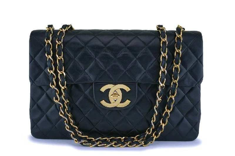 Chanel Black Handbag for Business MeetingsChanel Black Lambskin Vintage Lambskin Maxi "Jumbo XL" Classic Flap Bag 24k GHW