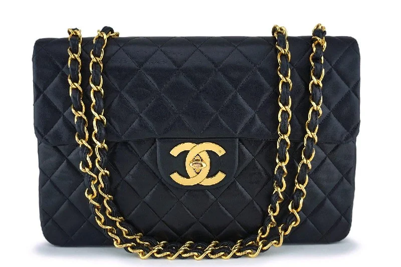 Chanel Black Handbag for Business MeetingsChanel Black Lambskin Vintage Maxi Classic Flap Bag 24k GHW