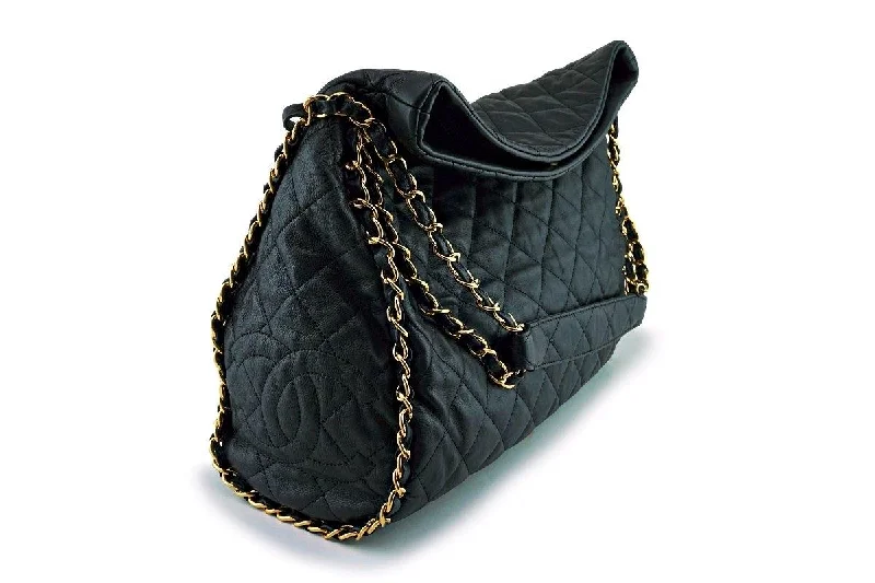 Chanel New Arrival Handbag with Gold HardwareChanel Black Large Chain Around Tote Ultimate Soft Hobo Bag GHW