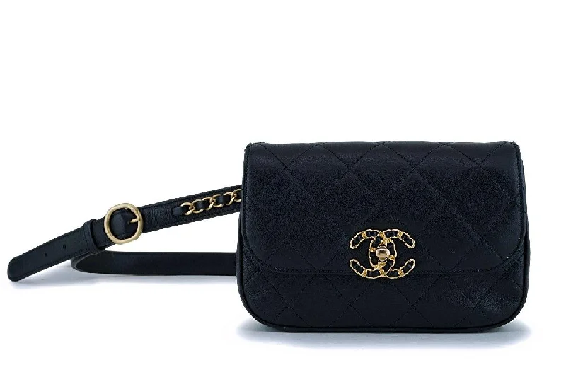 Chanel Small Crossbody Bag for TravelChanel Black Quilted Infinity Woven Chain Waist Bag Fanny Pack GHW