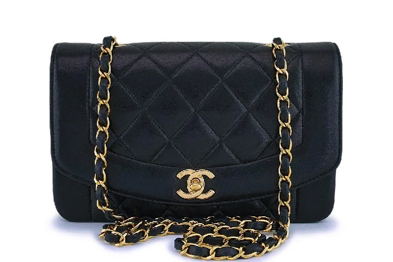 Chanel Quilted Leather Shoulder Bag for FashionistasChanel Black Vintage Lambskin Small Diana Classic Flap Bag 24k GHW