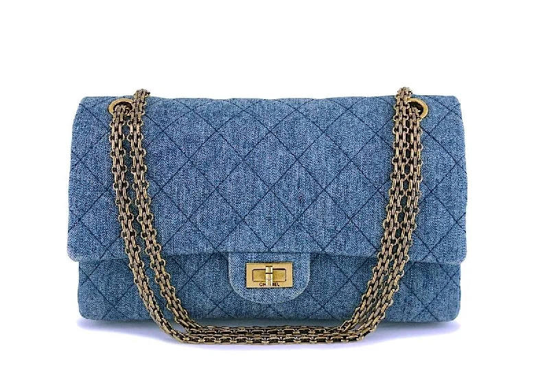 Chanel All - Match Handbag for Versatile StylingChanel Blue Denim Reissue Medium 226 2.55 Classic Flap Bag GHW