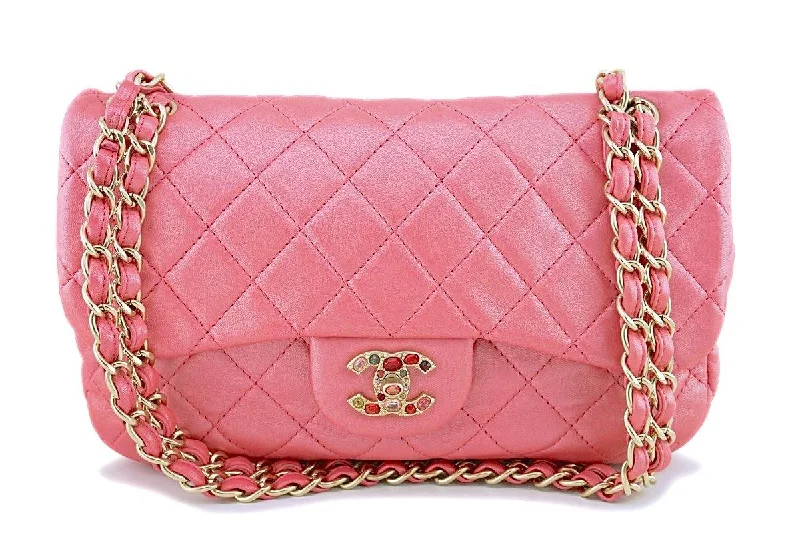 Chanel All - Match Handbag for Versatile StylingChanel Pearly Pink Classic Jeweled Flap Bag