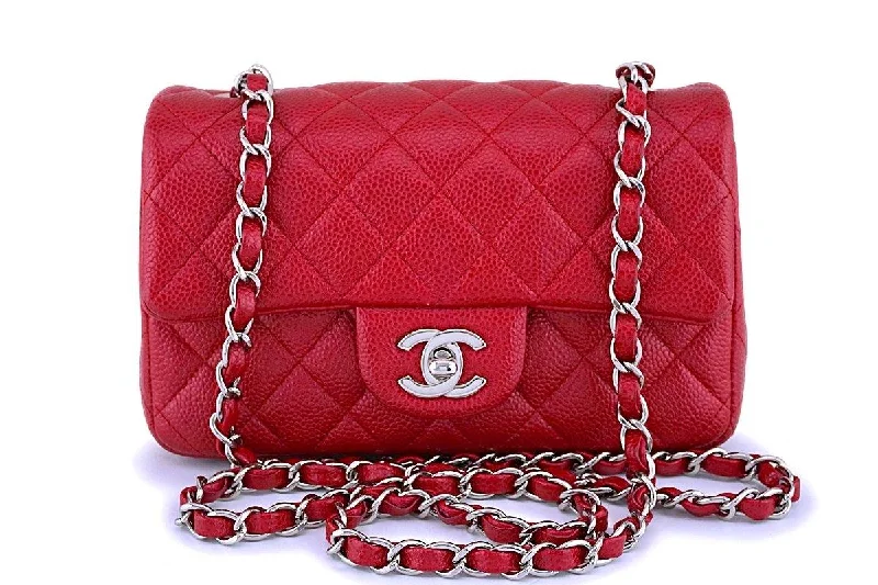 Chanel Quilted Leather Shoulder Bag for FashionistasChanel Pearly Red Caviar Rectangular Mini Classic Flap Bag SHW