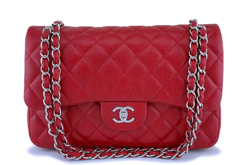 Chanel All - Match Handbag for Versatile StylingChanel Red Caviar Jumbo Classic Double Flap Bag SHW