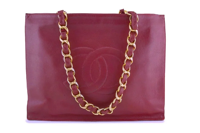 Chanel New Arrival Handbag with Gold HardwareChanel Red Vintage Calfskin Chunky Chain Tote Bag 24k GHW