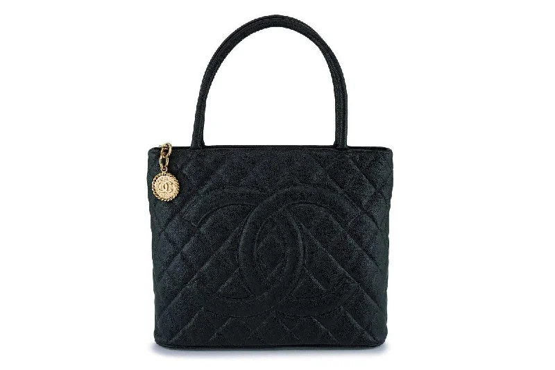 Chanel Luxury Handbag for High - End EventsChanel Vintage Black Caviar Classic Medallion Shopper Tote Bag GHW