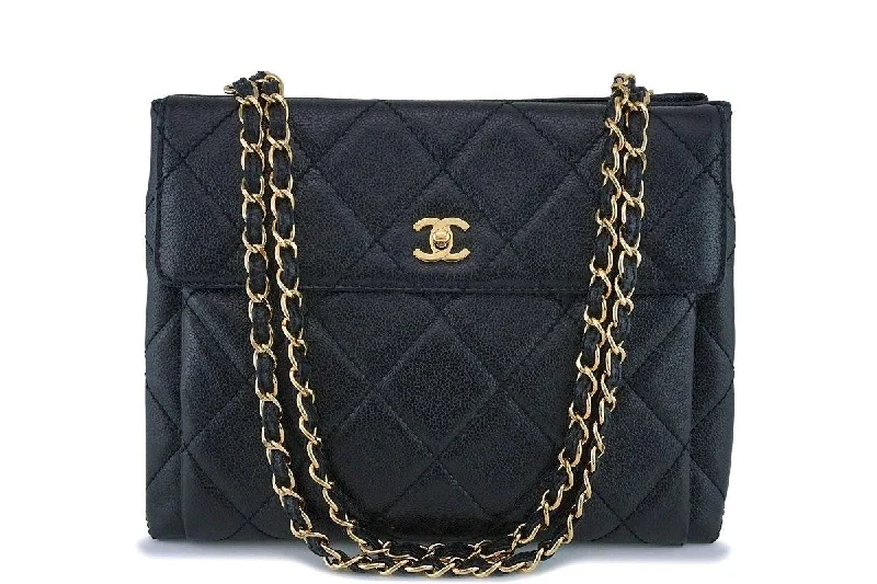 Chanel All - Match Handbag for Versatile StylingChanel Vintage Black Caviar Classic Shopper Tote w/Flap Bag 24k GHW