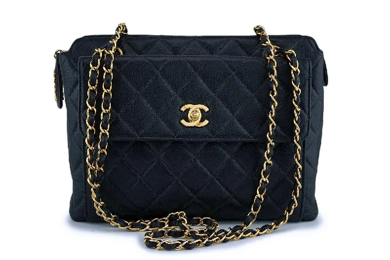 Chanel Colorful Handbag for Spring OutfitsChanel Vintage Black Caviar Flap Pocket Timeless Tote Bag 24k GHW