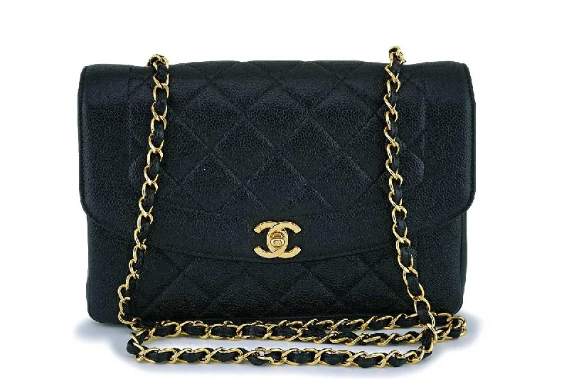 Chanel Vintage Inspired Handbag for Retro LoversChanel Vintage Black Caviar Pocket Classic Diana Flap Bag 24k GHW