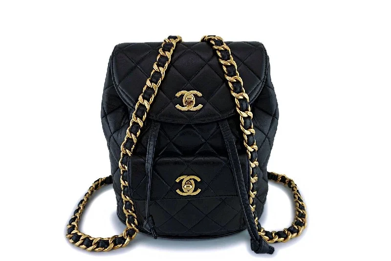 Chanel Medium Tote Bag for Office LadiesChanel Vintage Black Lambskin Classic Backpack Bag 24k GHW