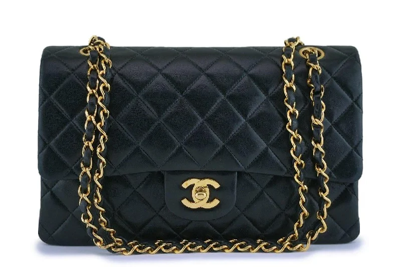 Chanel Classic Flap Bag for Evening PartyChanel Vintage Black Lambskin Medium Classic Double Flap Bag 24k GHW