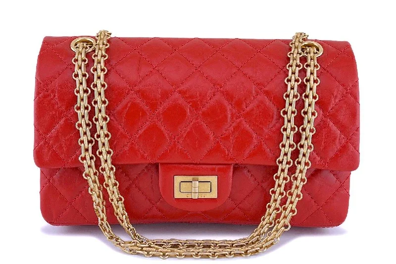 Chanel Vintage Inspired Handbag for Retro LoversNIB 18K Chanel Red 2.55 Medium Small 225 Reissue Classic Double Flap Bag GHW