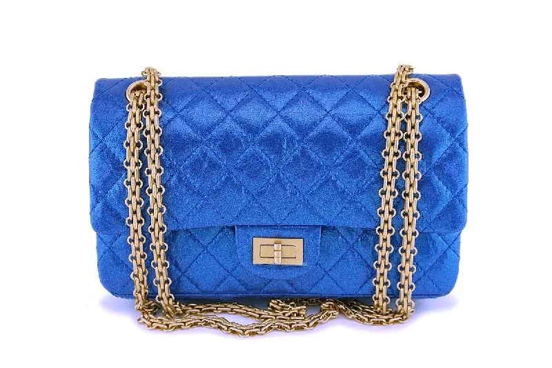 Chanel Designer Handbag with Unique DesignNIB 19A Chanel Iridescent Royal Electric Blue 2.55 225 Small Reissue Flap Bag