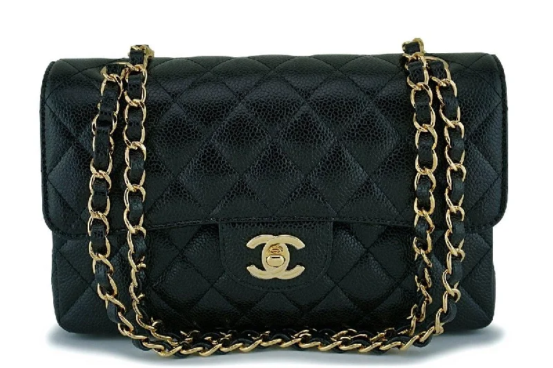 Chanel Vintage Inspired Handbag for Retro LoversNIB Chanel Black Caviar Small Classic Double Flap Bag GHW