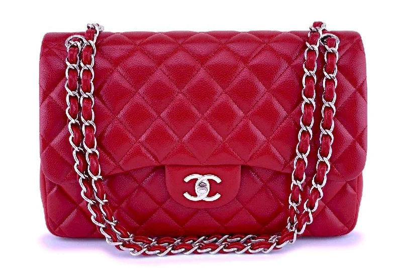 Chanel Medium Tote Bag for Office LadiesRare Chanel 12A Red Caviar Classic Jumbo Double Flap Bag SHW