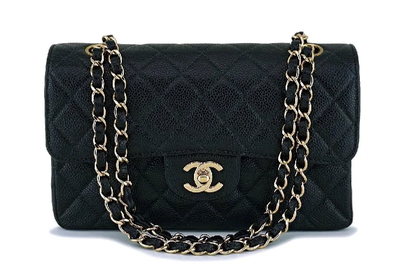 Chanel Vintage Inspired Handbag for Retro LoversRare Chanel Black Caviar Small Classic Double Flap Bag 24k GHW