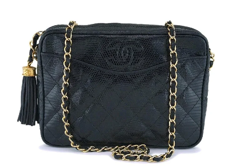 Chanel Small Crossbody Bag for TravelRare Chanel Vintage Lizard Classic Camera Case Bag GHW