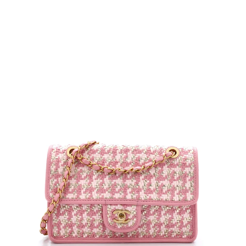 Classic Single Flap Bag Woven Lambskin and Viscose Small