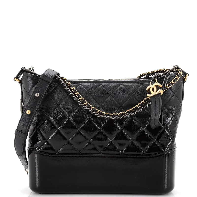 Gabrielle Hobo Quilted Goatskin and Patent Medium