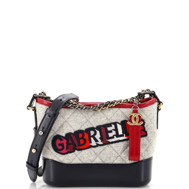 Gabrielle Logo Hobo Quilted Felt and Calfskin Small