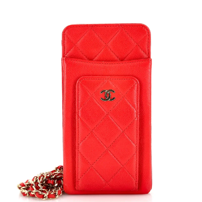 O Phone Holder Crossbody Bag Quilted Caviar