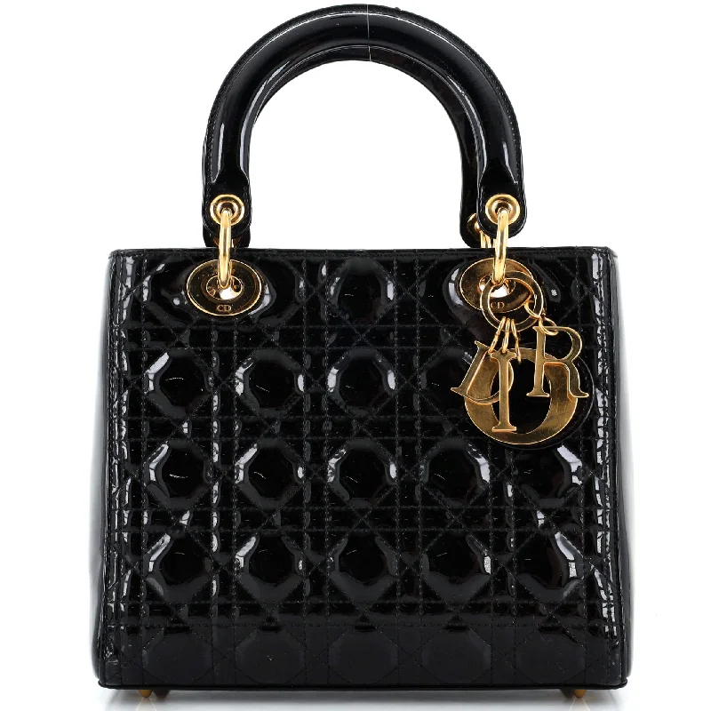 Lady Dior Bag Cannage Quilt Patent Small