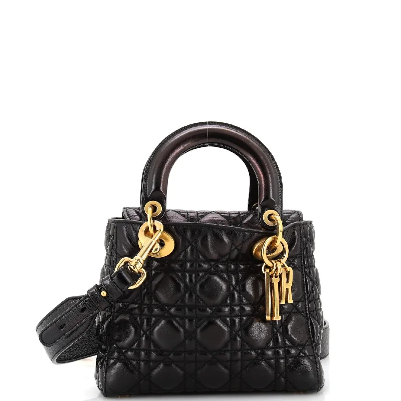 My Lady Dior Bag Cannage Quilted Crinkled Patent