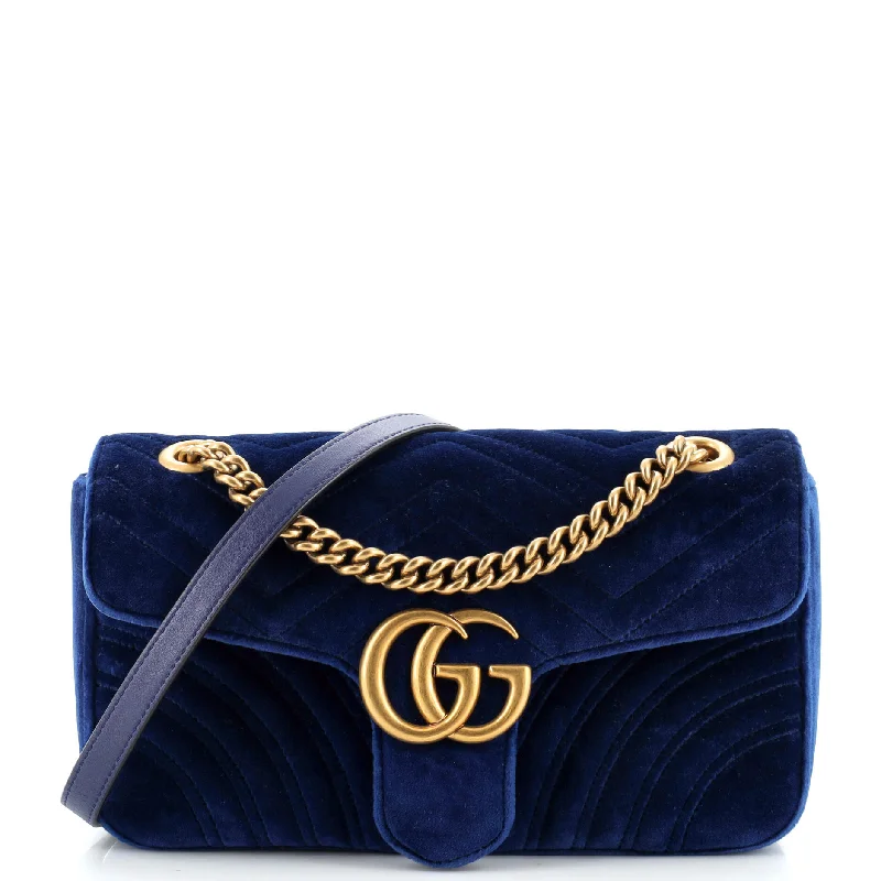 GG Marmont Flap Bag Matelasse Velvet Small